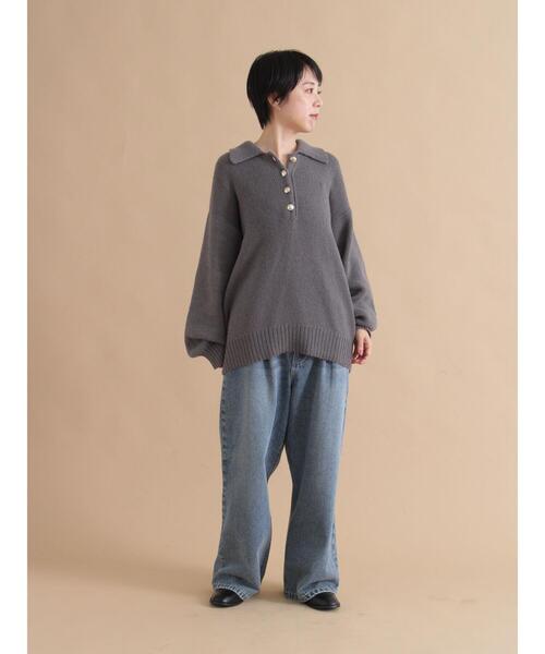 sm2rhythm(サマンサモスモスリズム)の「モヘヤライク衿付ニットプルオーバー(ニット/セーター・レディース・イエロー/ブラウン/チャコールグレー・F)」の10枚目の写真