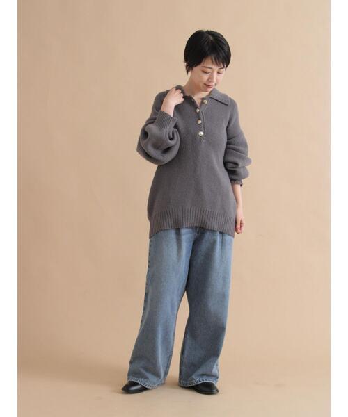 sm2rhythm(サマンサモスモスリズム)の「モヘヤライク衿付ニットプルオーバー(ニット/セーター・レディース・イエロー/ブラウン/チャコールグレー・F)」の12枚目の写真