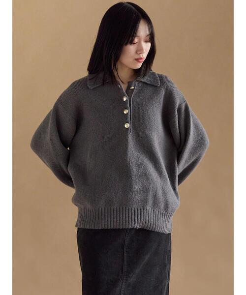 sm2rhythm(サマンサモスモスリズム)の「モヘヤライク衿付ニットプルオーバー(ニット/セーター・レディース・イエロー/ブラウン/チャコールグレー・F)」の17枚目の写真