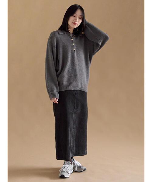 sm2rhythm(サマンサモスモスリズム)の「モヘヤライク衿付ニットプルオーバー(ニット/セーター・レディース・イエロー/ブラウン/チャコールグレー・F)」の18枚目の写真