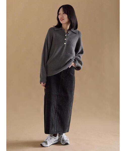 sm2rhythm(サマンサモスモスリズム)の「モヘヤライク衿付ニットプルオーバー(ニット/セーター・レディース・イエロー/ブラウン/チャコールグレー・F)」の19枚目の写真