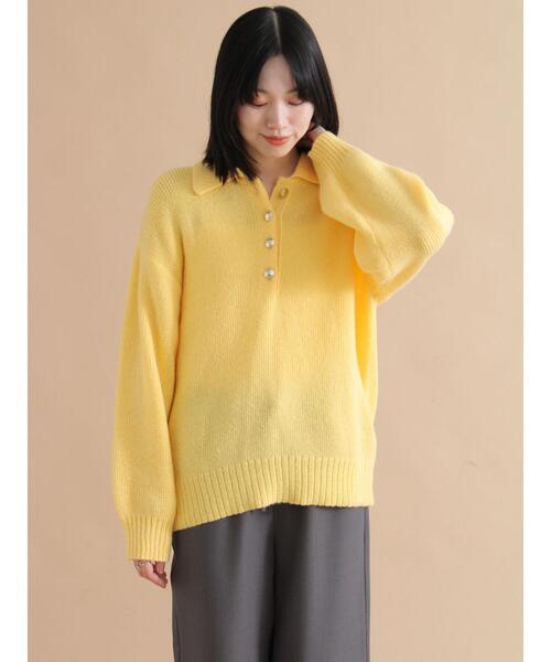 sm2rhythm(サマンサモスモスリズム)の「モヘヤライク衿付ニットプルオーバー(ニット/セーター・レディース・イエロー/ブラウン/チャコールグレー・F)」の20枚目の写真