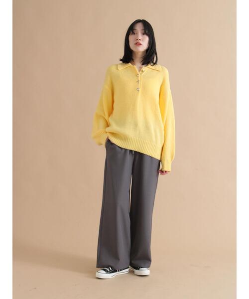 sm2rhythm(サマンサモスモスリズム)の「モヘヤライク衿付ニットプルオーバー(ニット/セーター・レディース・イエロー/ブラウン/チャコールグレー・F)」の22枚目の写真