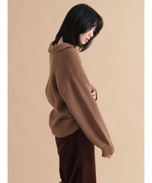 セール】モヘヤライク衿付ニットプルオーバー（ニット/セーター