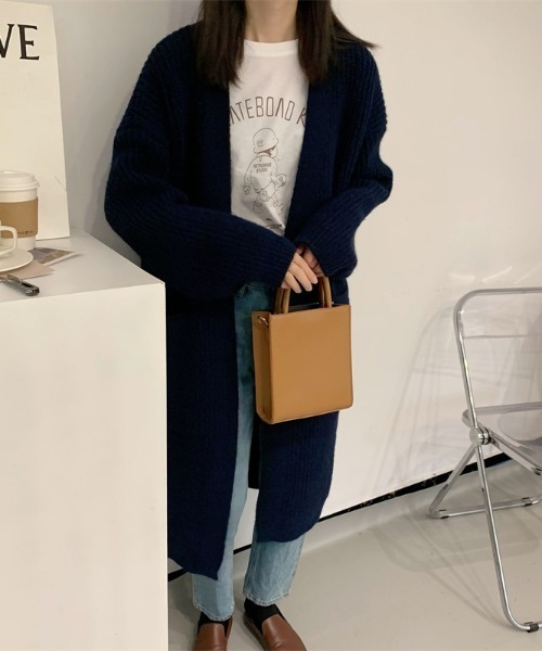 maison de LATIR(メゾンドラティール)の「大人こなれ感のロング丈コーディガン(カーディガン/ボレロ・レディース・ブラウン/ブラック・FREE)」の3枚目の写真