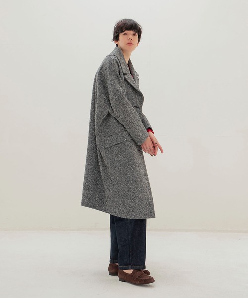 DRESSLAVE(ドレスレイブ)の「B7 / tweed cocoon coat(ツイードコクーンコート)(ピーコート・レディース・グレー・38)」の2枚目の写真