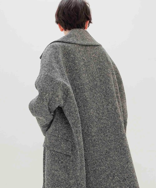 DRESSLAVE(ドレスレイブ)の「B7 / tweed cocoon coat(ツイードコクーンコート)(ピーコート・レディース・グレー・38)」の7枚目の写真