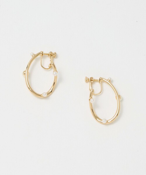 green label relaxing（グリーンレーベルリラクシング）の「ドロップフープ イヤリング（イヤリング・レディース・シルバー/ゴールド・FREE）」の5枚目の写真