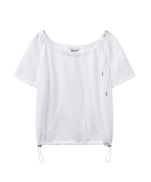 RENSE(レンセ)の「Drawstring Off Shoulder Tee White(Tシャツ/カットソー・レディース・その他・OS)」の3枚目の写真