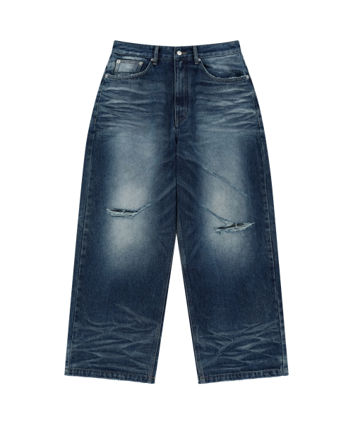 AAKAM（アーカム）の「VTG エンボ ウォッシュド デニムパンツ (ブルー)（デニムパンツ・レディース・その他・1/2）」の2枚目の写真