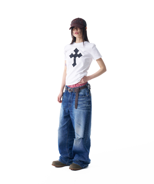 AAKAM（アーカム）の「VTG エンボ ウォッシュド デニムパンツ (ブルー)（デニムパンツ・レディース・その他・1/2）」の7枚目の写真