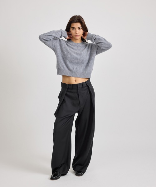 Saturdays NYC（サタデーズ ニューヨークシティ ）の「Christine Textured Knit  | WOMEN（ニット/セーター・レディース・ネイビー/ライトグレー/ワイン・M/S）」の20枚目の写真