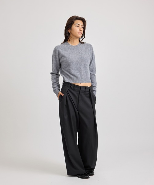Saturdays NYC（サタデーズ ニューヨークシティ ）の「Christine Textured Knit  | WOMEN（ニット/セーター・レディース・ネイビー/ライトグレー/ワイン・M/S）」の19枚目の写真