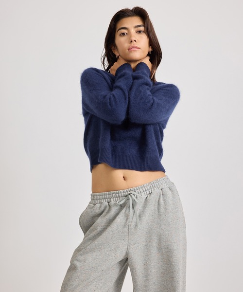 Saturdays NYC（サタデーズ ニューヨークシティ ）の「Christine Textured Knit  | WOMEN（ニット/セーター・レディース・ネイビー/ライトグレー/ワイン・M/S）」の7枚目の写真