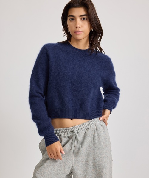 Saturdays NYC（サタデーズ ニューヨークシティ ）の「Christine Textured Knit  | WOMEN（ニット/セーター・レディース・ネイビー/ライトグレー/ワイン・M/S）」の6枚目の写真