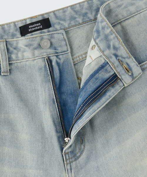 MUSINSA STANDARD（ムシンサスタンダード）の「ビッグブラシエクストラワイドデニムパンツ[ラスティスカイブルー]（デニムパンツ・メンズ・その他・27/28/29/30/31/32/33/34/36/38/40/42/26）」の4枚目の写真