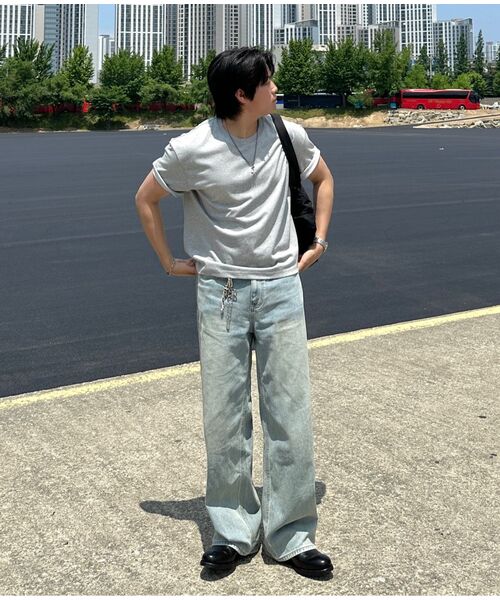 MUSINSA STANDARD（ムシンサスタンダード）の「ビッグブラシエクストラワイドデニムパンツ[ラスティスカイブルー]（デニムパンツ・メンズ・その他・27/28/29/30/31/32/33/34/36/38/40/42/26）」の15枚目の写真