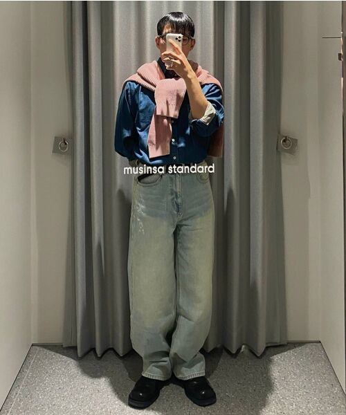 MUSINSA STANDARD（ムシンサスタンダード）の「ビッグブラシエクストラワイドデニムパンツ[ラスティスカイブルー]（デニムパンツ・メンズ・その他・27/28/29/30/31/32/33/34/36/38/40/42/26）」の21枚目の写真