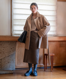 H-LINE POCKET SKIRT BROWN CHECK