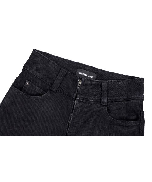 WOOALONG(ウアロン)の「Black western washed boots-cut denim pants - BLACK(デニムパンツ・レディース・ブラック・X-SMALL/SMALL/MEDIUM)」の4枚目の写真