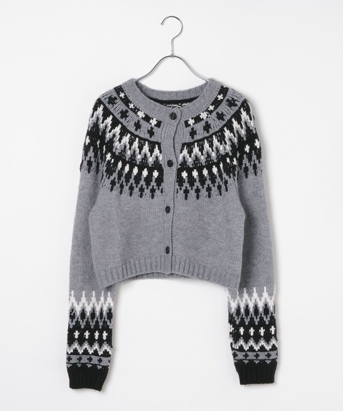 3.3 Field Trip (3.3フィールドトリップ)の「3.3 Field Trip/ノルディッククロップドカーディガン(カーディガン/ボレロ・レディース・ブラック/ブルー/グレー・FREE)」の19枚目の写真