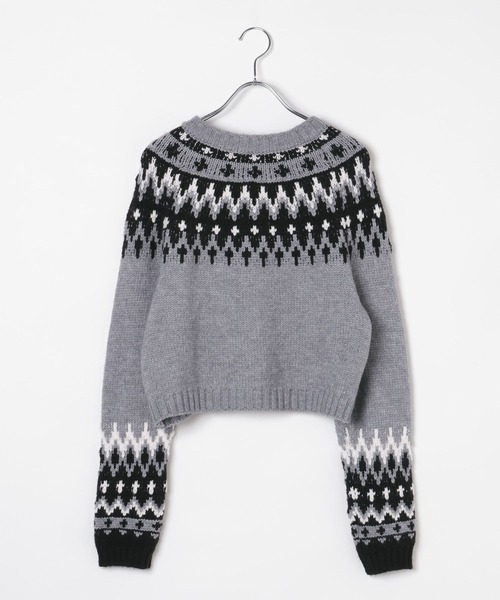 3.3 Field Trip (3.3フィールドトリップ)の「3.3 Field Trip/ノルディッククロップドカーディガン(カーディガン/ボレロ・レディース・ブラック/ブルー/グレー・FREE)」の20枚目の写真