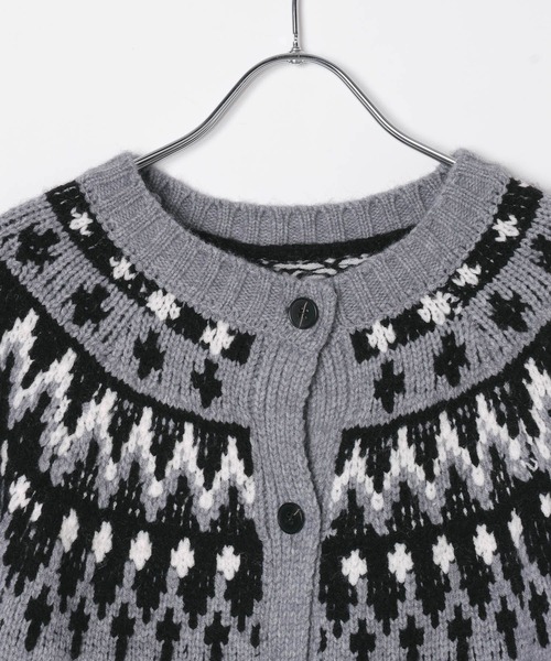 3.3 Field Trip (3.3フィールドトリップ)の「3.3 Field Trip/ノルディッククロップドカーディガン(カーディガン/ボレロ・レディース・ブラック/ブルー/グレー・FREE)」の21枚目の写真