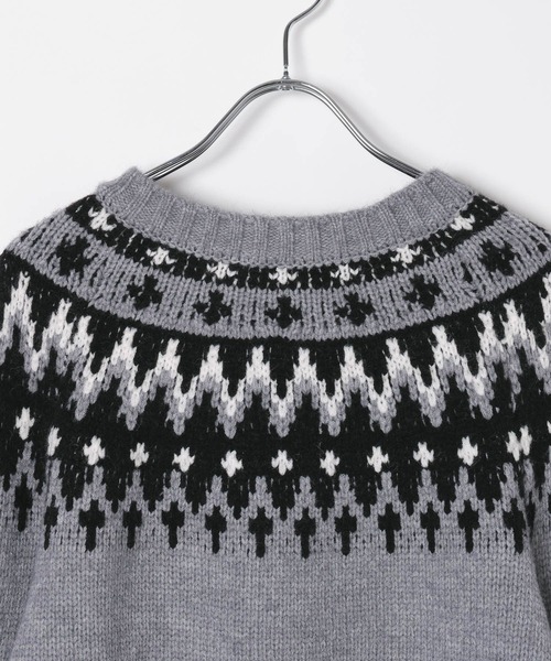 3.3 Field Trip (3.3フィールドトリップ)の「3.3 Field Trip/ノルディッククロップドカーディガン(カーディガン/ボレロ・レディース・ブラック/ブルー/グレー・FREE)」の13枚目の写真