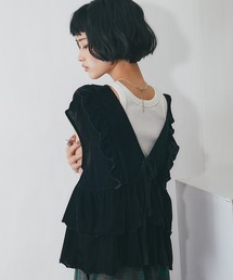 2WAYベロアフリルベスト