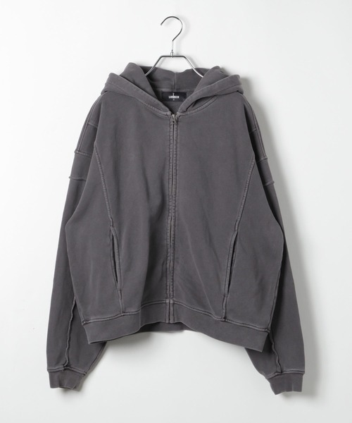LAND MUSEUM(ランドミュージアム)の「LAND MUSEUM/ワイドカットZIPパーカー(パーカー・メンズ・グレー/ブラック・MEDIUM/LARGE)」の10枚目の写真