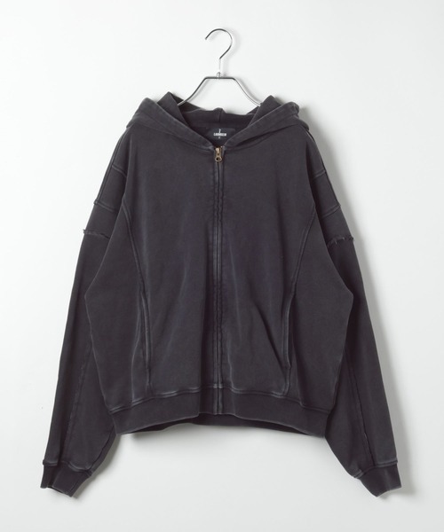 LAND MUSEUM(ランドミュージアム)の「LAND MUSEUM/ワイドカットZIPパーカー(パーカー・メンズ・グレー/ブラック・MEDIUM/LARGE)」の9枚目の写真