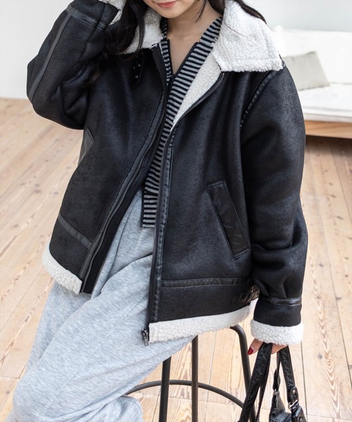 セール】ムートンジャケット［大人 カジュアル 着回し力抜群］≪再入荷