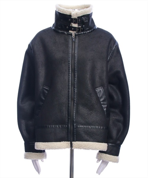 clear（クリア）の「ムートンジャケット［大人 カジュアル 着回し力抜群］≪再入荷≫（ムートンコート・レディース・ブラウン/ブラック・F）」の16枚目の写真