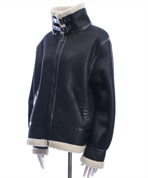 clear（クリア）の「ムートンジャケット［大人 カジュアル 着回し力抜群］≪再入荷≫（ムートンコート・レディース・ブラウン/ブラック・F）」の17枚目の写真