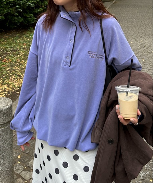 PILIT（ピリット）の「パイピング ミニボアプルオーバー（その他トップス・レディース・ブラウン/アイボリー/ブルー・MEDIUM）」の15枚目の写真