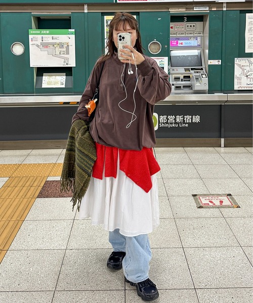 PILIT（ピリット）の「パイピング ミニボアプルオーバー（その他トップス・レディース・ブラウン/アイボリー/ブルー・MEDIUM）」の22枚目の写真