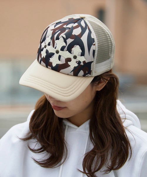SUPPLIER/サプライヤー Tribal Camo Cross Leather Patch Mesh Cap