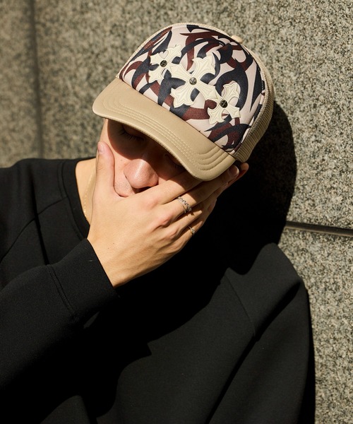 SUPPLIER サプライヤー メッシュキャップ SUPPLIER/サプライヤー Tribal Camo Cross Leather Patch Mesh Cap