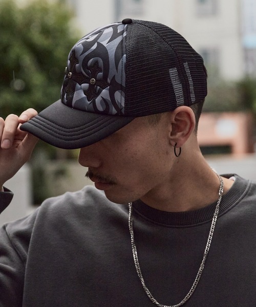 セール】SUPPLIER/サプライヤー Tribal Camo Cross Leather Patch Mesh