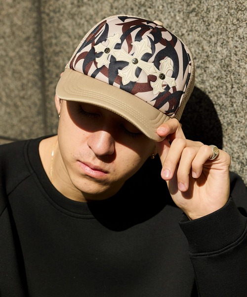SUPPLIER/サプライヤー Tribal Camo Cross Leather Patch Mesh Cap