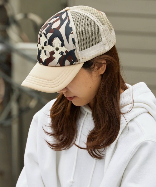 SUPPLIER/サプライヤー Tribal Camo Cross Leather Patch Mesh Cap