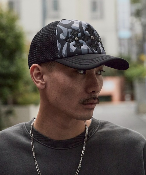 入手困難即完JUDAH.メッシュキャップcentralcee着用ブランド セール】SUPPLIER/サプライヤー Tribal Camo Cross Leather Patch Mesh
