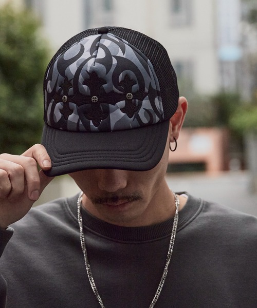 SUPPLIER(サプライヤー)の「SUPPLIER/サプライヤー Tribal Camo Cross Leather Patch Mesh Cap トライバル柄 メッシュキャップ(キャップ・メンズ・ベージュ/ブラック・FREE)」の13枚目の写真