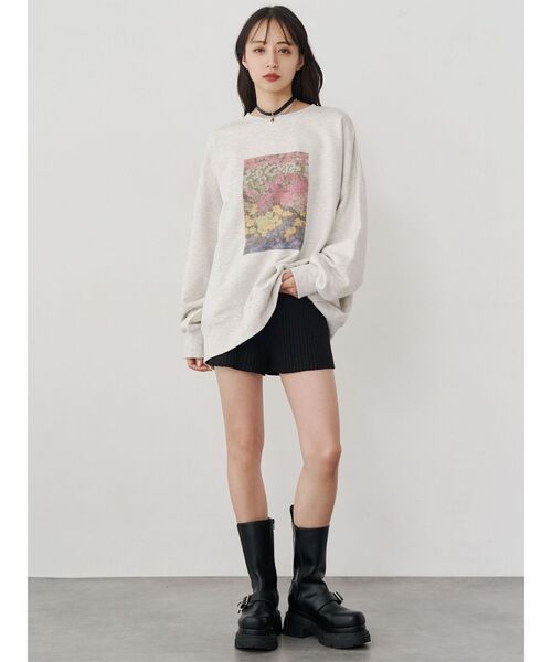 MURUA(ムルーア)の「【WEB限定】フラワールーズスウェット(スウェット・レディース・ダークグレー/ライトグレー・FREE)」の10枚目の写真