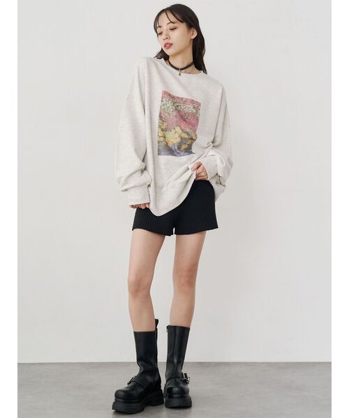 MURUA(ムルーア)の「【WEB限定】フラワールーズスウェット(スウェット・レディース・ダークグレー/ライトグレー・FREE)」の12枚目の写真