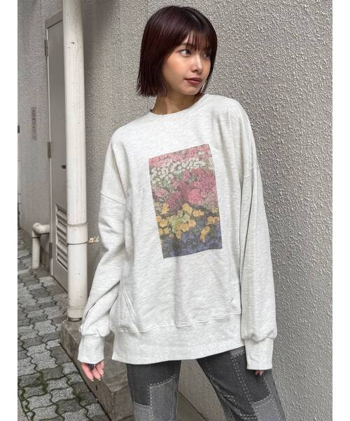 MURUA(ムルーア)の「【WEB限定】フラワールーズスウェット(スウェット・レディース・ダークグレー/ライトグレー・FREE)」の17枚目の写真