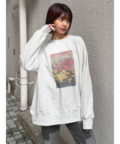 MURUA(ムルーア)の「【WEB限定】フラワールーズスウェット(スウェット・レディース・ダークグレー/ライトグレー・FREE)」の18枚目の写真