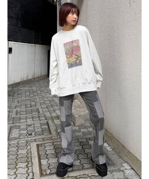 MURUA(ムルーア)の「【WEB限定】フラワールーズスウェット(スウェット・レディース・ダークグレー/ライトグレー・FREE)」の21枚目の写真