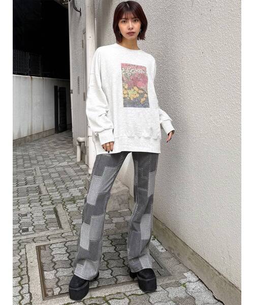 MURUA(ムルーア)の「【WEB限定】フラワールーズスウェット(スウェット・レディース・ダークグレー/ライトグレー・FREE)」の22枚目の写真