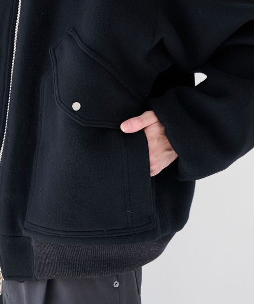 is-ness(イズネス)の「【is-ness/イズネス】WOOL ZIP FLIGHT JACKET(ブルゾン・メンズ・ブラック/ベージュ・M/L)」の9枚目の写真